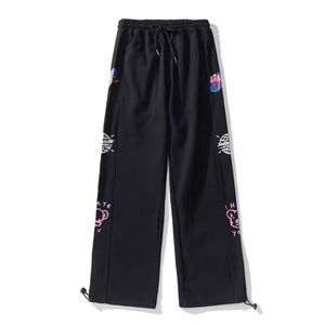 Billion teenagers loose drawstring sweatpants graffiti hip-hop straight pants